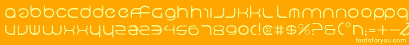 Fonte Neov2 – fontes amarelas em um fundo laranja