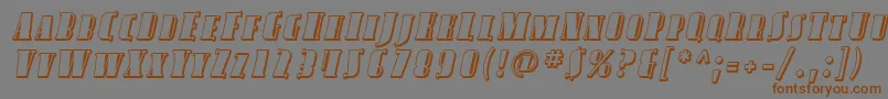 Подробнее о шрифте AvondaleScShadedItalic Шрифт AvondaleScShadedItalic – коричневые шрифты на сером фоне