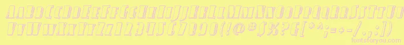 AvondaleScShadedItalic Font – Pink Fonts on Yellow Background