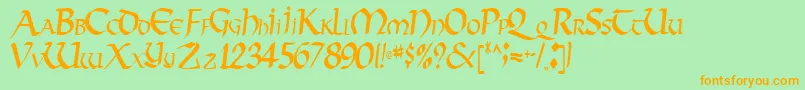 VectorRegular Font – Orange Fonts on Green Background