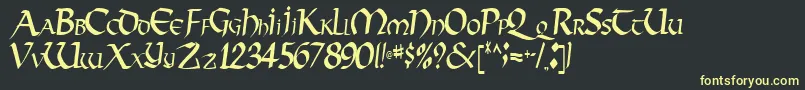 VectorRegular Font – Yellow Fonts on Black Background