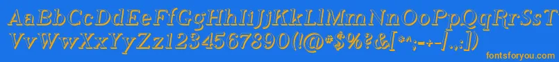 Weitere Informationen zur Phosh-Schriftart Phosh-Schriftart – Orangefarbene Schriften auf blauem Hintergrund