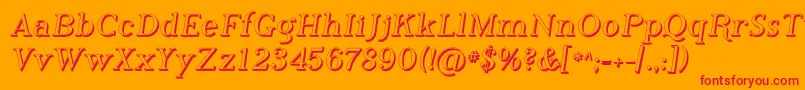 Phosh Font – Red Fonts on Orange Background