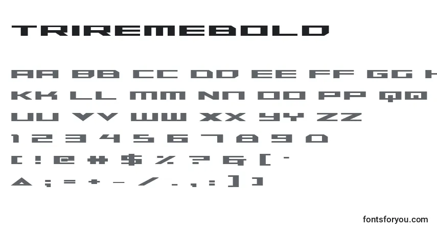 A fonte Triremebold – alfabeto, números, caracteres especiais