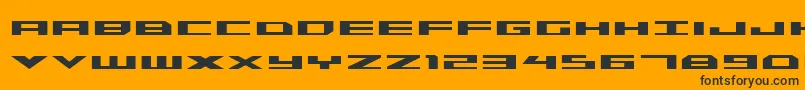 Triremebold-Schriftart – Schwarze Schriften auf orangefarbenem Hintergrund