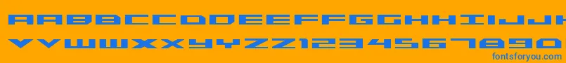 フォントTriremebold – オレンジの背景に青い文字