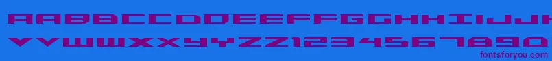 Fonte Triremebold – fontes roxas em um fundo azul