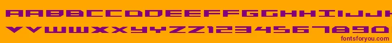 Triremebold-Schriftart – Violette Schriften auf orangefarbenem Hintergrund