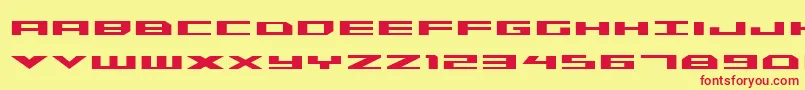 Czcionka Triremebold – czerwone czcionki na żółtym tle