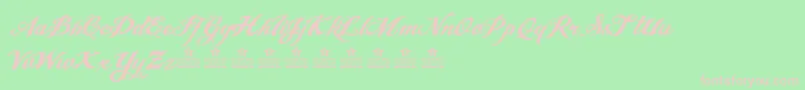 フォントAngelTearsNeuePersonalUse – 緑の背景にピンクのフォント