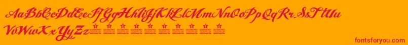 AngelTearsNeuePersonalUse-Schriftart – Rote Schriften auf orangefarbenem Hintergrund