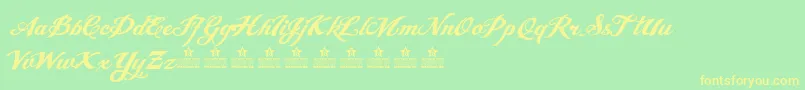 AngelTearsNeuePersonalUse Font – Yellow Fonts on Green Background