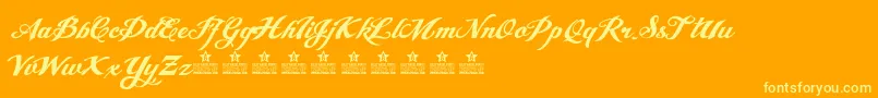 AngelTearsNeuePersonalUse Font – Yellow Fonts on Orange Background