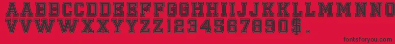 Emilio20 Font – Black Fonts on Red Background