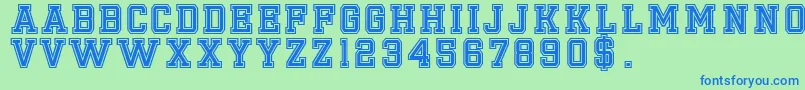 Emilio20 Font – Blue Fonts on Green Background