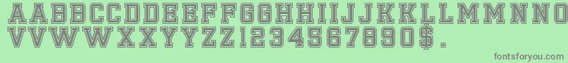 Emilio20 Font – Gray Fonts on Green Background