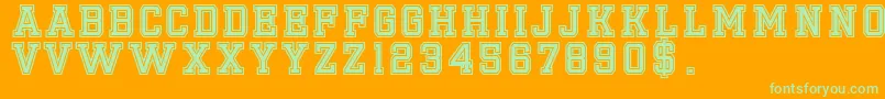 Emilio20 Font – Green Fonts on Orange Background