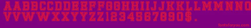 Emilio20 Font – Red Fonts on Purple Background