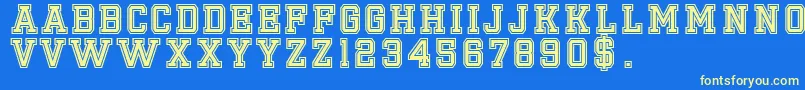 Emilio20 Font – Yellow Fonts on Blue Background