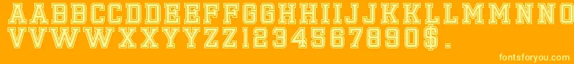 Emilio20 Font – Yellow Fonts on Orange Background