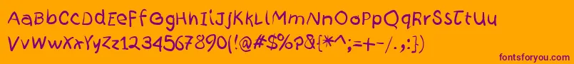 Zeropoints Font – Purple Fonts on Orange Background