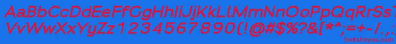 Fortheenas01BoldItalic Font – Red Fonts on Blue Background