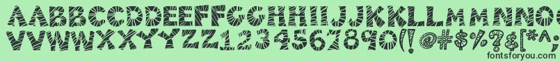 フォントKb3zebrapatch – 緑の背景に黒い文字