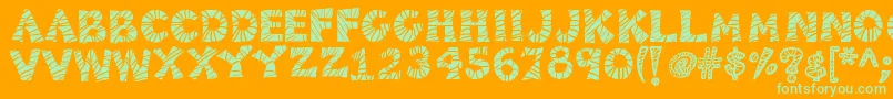 Kb3zebrapatch-Schriftart – Grüne Schriften auf orangefarbenem Hintergrund