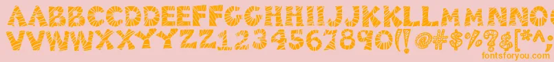 Kb3zebrapatch-Schriftart – Orangefarbene Schriften auf rosa Hintergrund