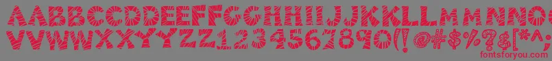 Kb3zebrapatch-Schriftart – Rote Schriften auf grauem Hintergrund