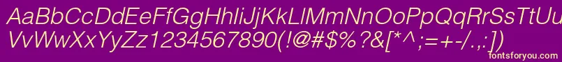 HelioslightItalic Font – Yellow Fonts on Purple Background