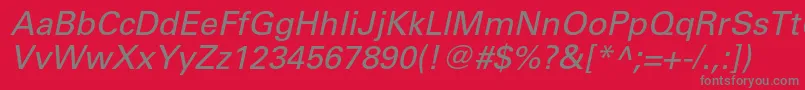 UniversltstdObl Font – Gray Fonts on Red Background