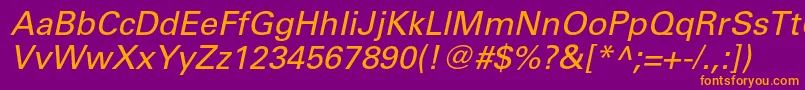 UniversltstdObl Font – Orange Fonts on Purple Background