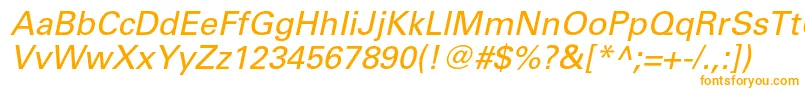 UniversltstdObl Font – Orange Fonts on White Background