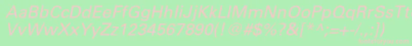 UniversltstdObl Font – Pink Fonts on Green Background