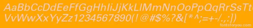 UniversltstdObl Font – Pink Fonts on Orange Background