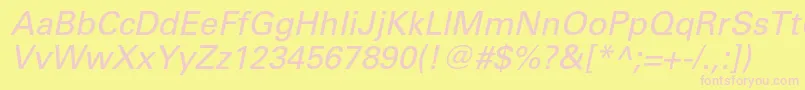 UniversltstdObl Font – Pink Fonts on Yellow Background