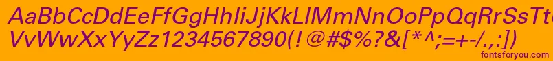 UniversltstdObl Font – Purple Fonts on Orange Background