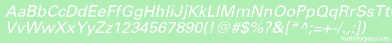 UniversltstdObl Font – White Fonts on Green Background