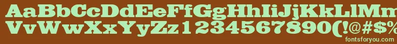EgyptianRegular-fontti – vihreät fontit ruskealla taustalla