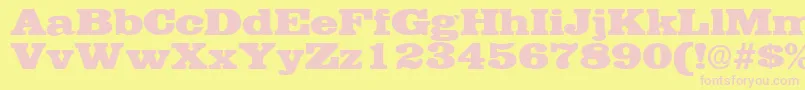 EgyptianRegular-fontti – vaaleanpunaiset fontit keltaisella taustalla
