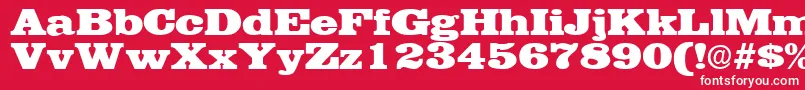 フォントEgyptianRegular – 赤い背景に白い文字