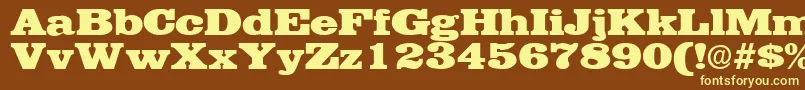EgyptianRegular-fontti – keltaiset fontit ruskealla taustalla