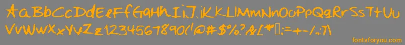 フォントMejorcito – オレンジの文字は灰色の背景にあります。