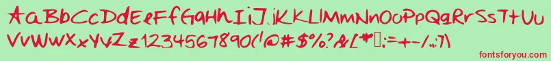 Mejorcito Font – Red Fonts on Green Background