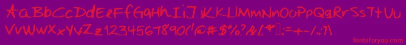Mejorcito Font – Red Fonts on Purple Background