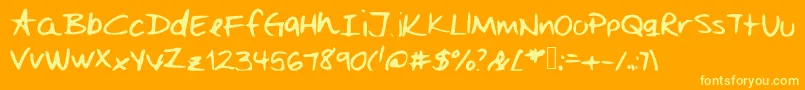 Mejorcito Font – Yellow Fonts on Orange Background