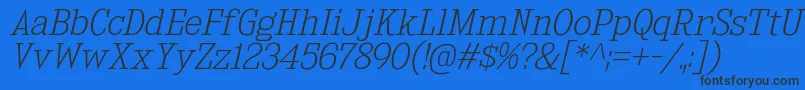 KingsbridgeElIt Font – Black Fonts on Blue Background