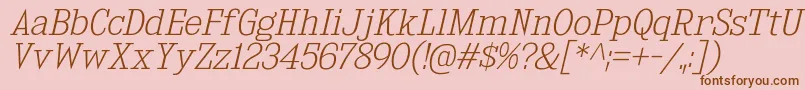 KingsbridgeElIt Font – Brown Fonts on Pink Background