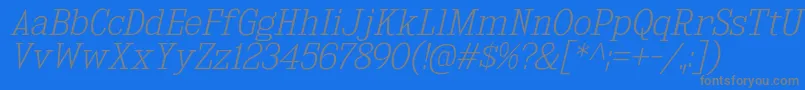 KingsbridgeElIt Font – Gray Fonts on Blue Background